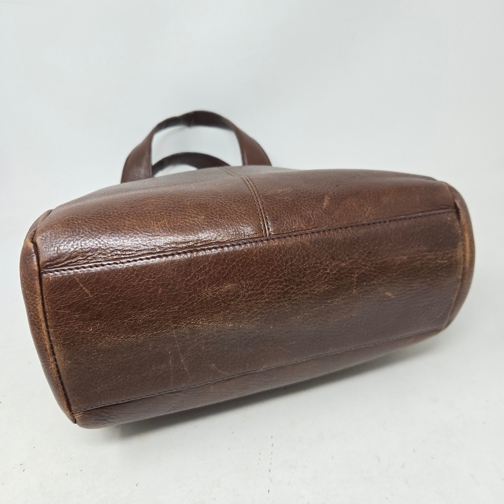 Fossil 1954 Vintage Brown Leather Handbag Frame Top Tote Bag 75082 - Picture 6 of 13